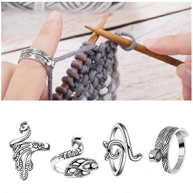 4 Pack Crochet Yarn Tension Ring for Crocheting, Crochet Ring