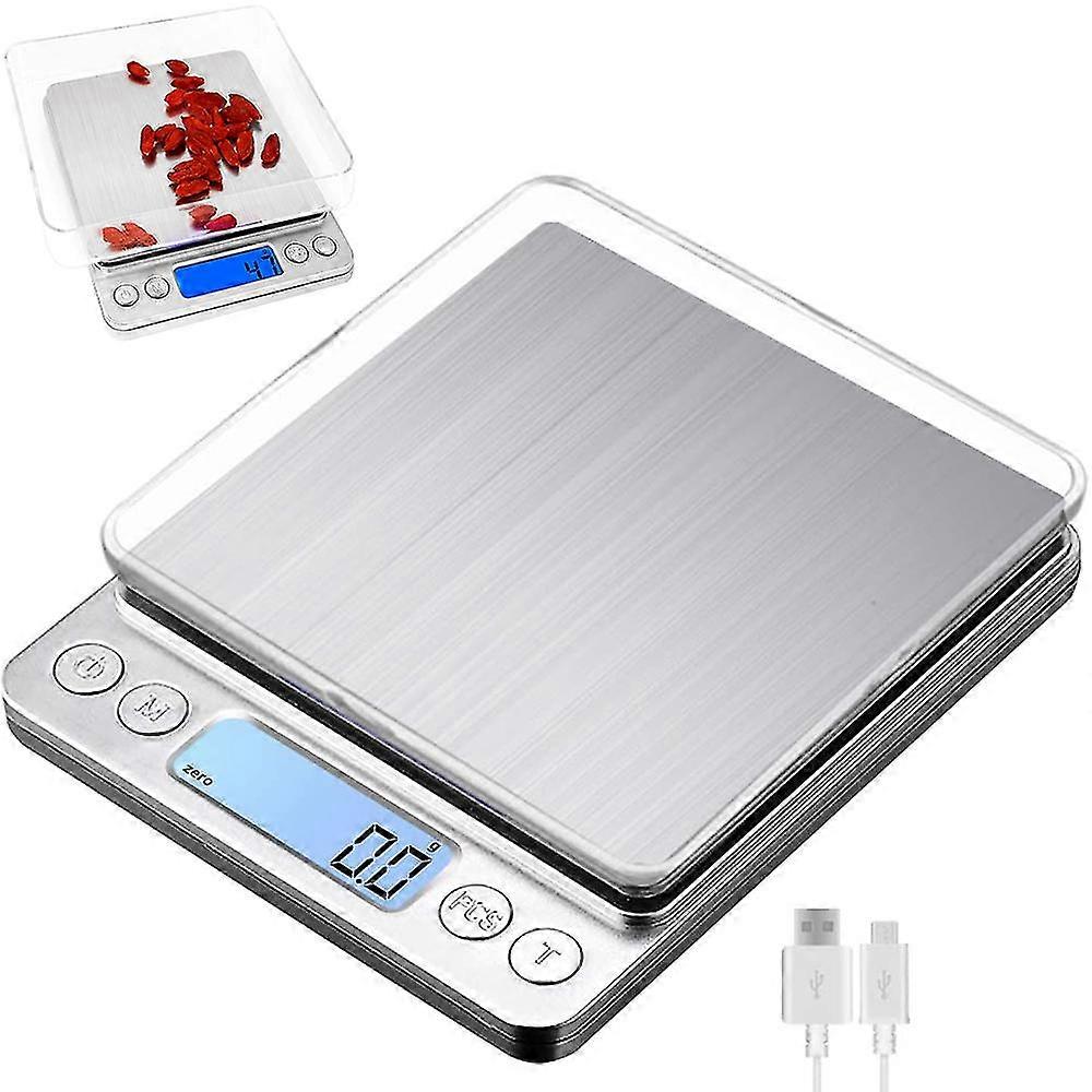 Báscula de cocina digital con carga USB, báscula fina electrónica
