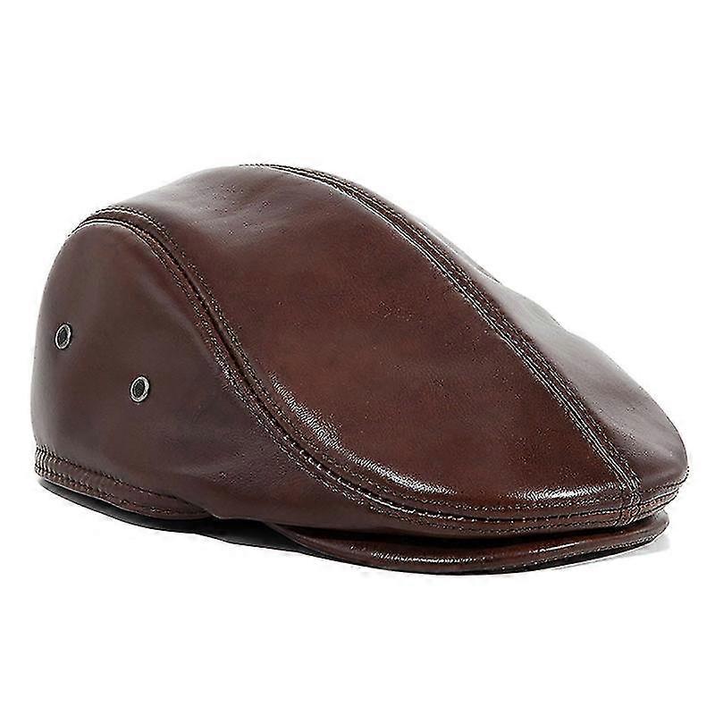 جلد البقر الجلود قبعة الكبار جلد البقر قابل للتعديل جلد طبيعي اللبلاب كاب قبعة بائع الصحف