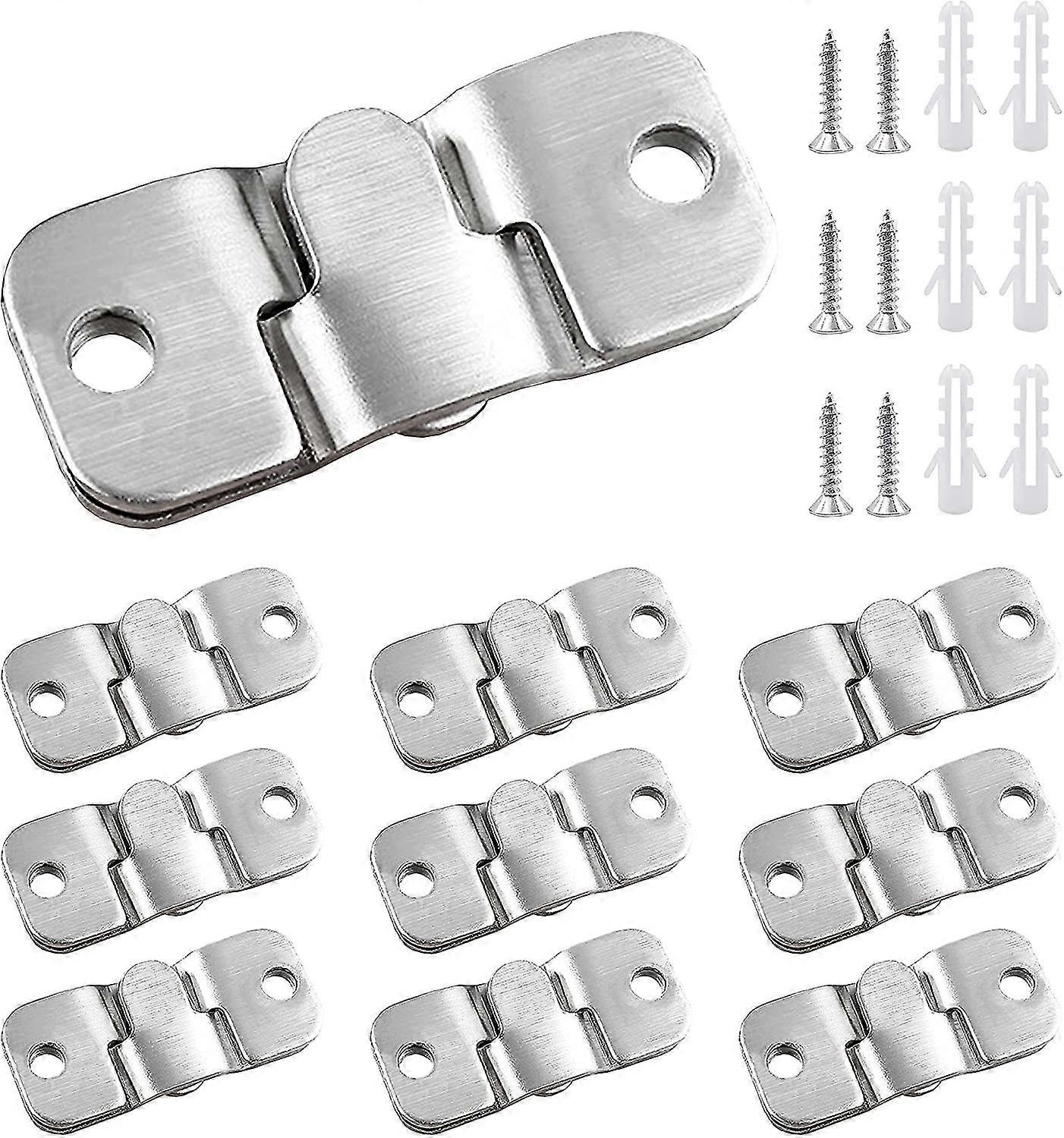 10 Pairs Flush Concealed Mount Brackets Interlocking Picture Hanger Hooks Heavy