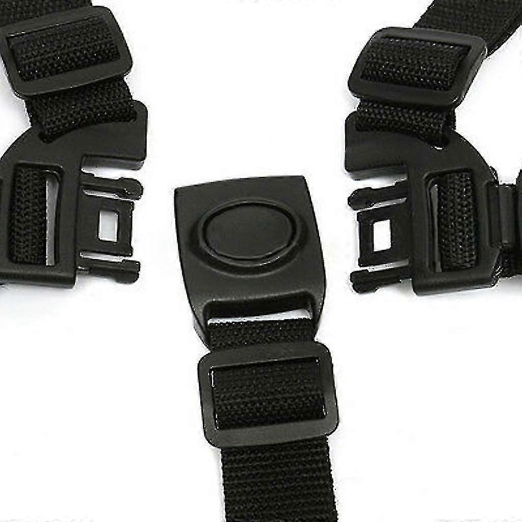 5 Point Child Safety Belt, Adjustable Rotating Hook Baby Safety Belt For Pushchair Highchair (black)