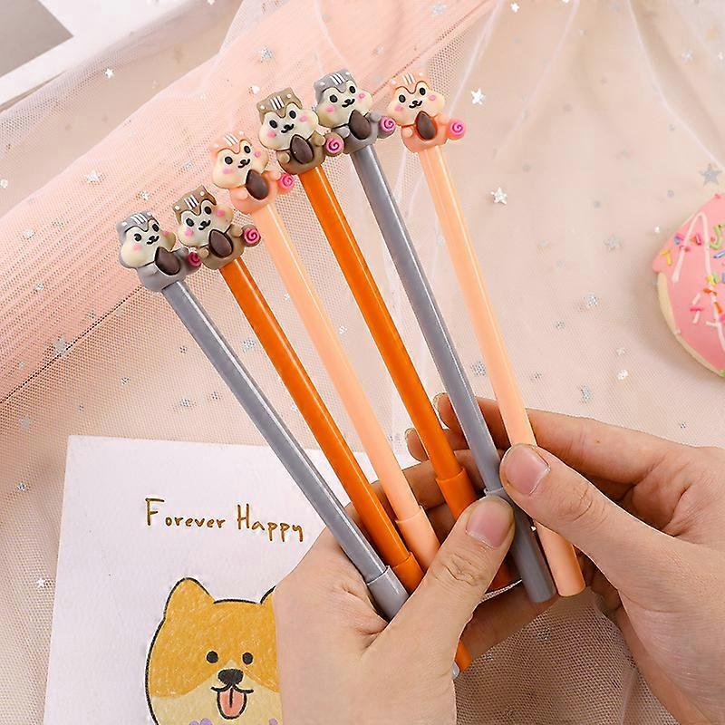 Animal Mouse Squirrel Hamster Gel Ink Pen Cute Kawaii Black Writing Pens Ballpoint Black Ink Gel Pen Party Gift Gel Ink Pens Funny School Stationery O