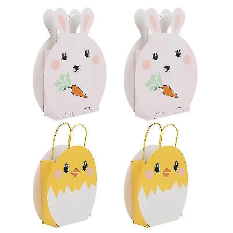 4pcs Easter Themed Gift Wrapping Bags Easter Gift Pouches Easter Accessories