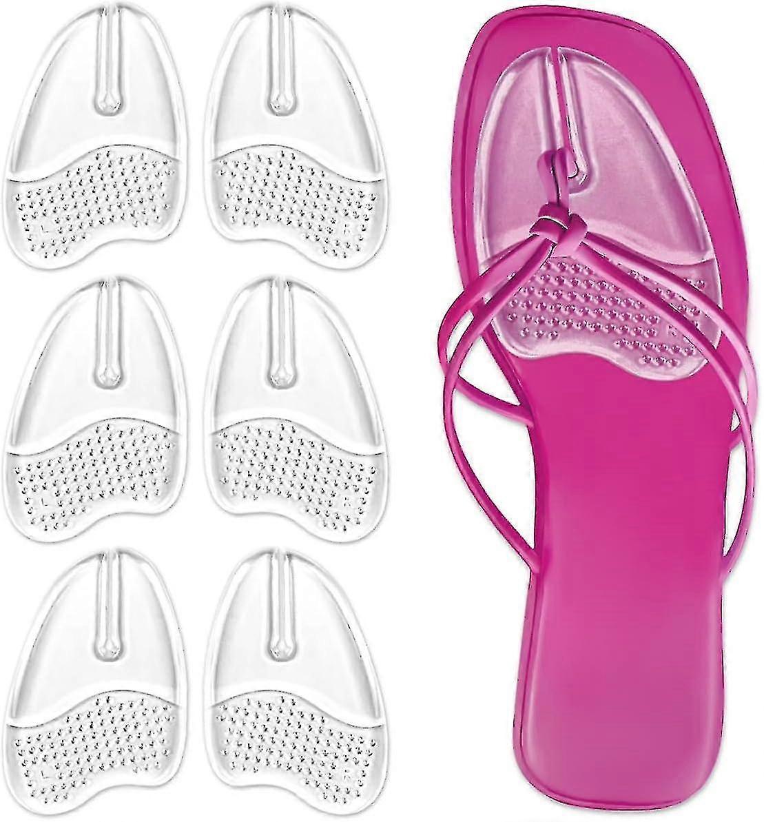 3 Pairs Metatarsal Pads For Flip Flops, Gel Metatarsal Pads For Flip-flops Thong Sandals, Forefoot Pads For Thong Sandal - HHWW