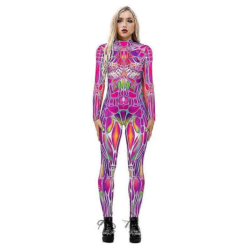 Costume de Cosplay Halloween pour femmes, squelette body, combinaison catsuit, combinaison