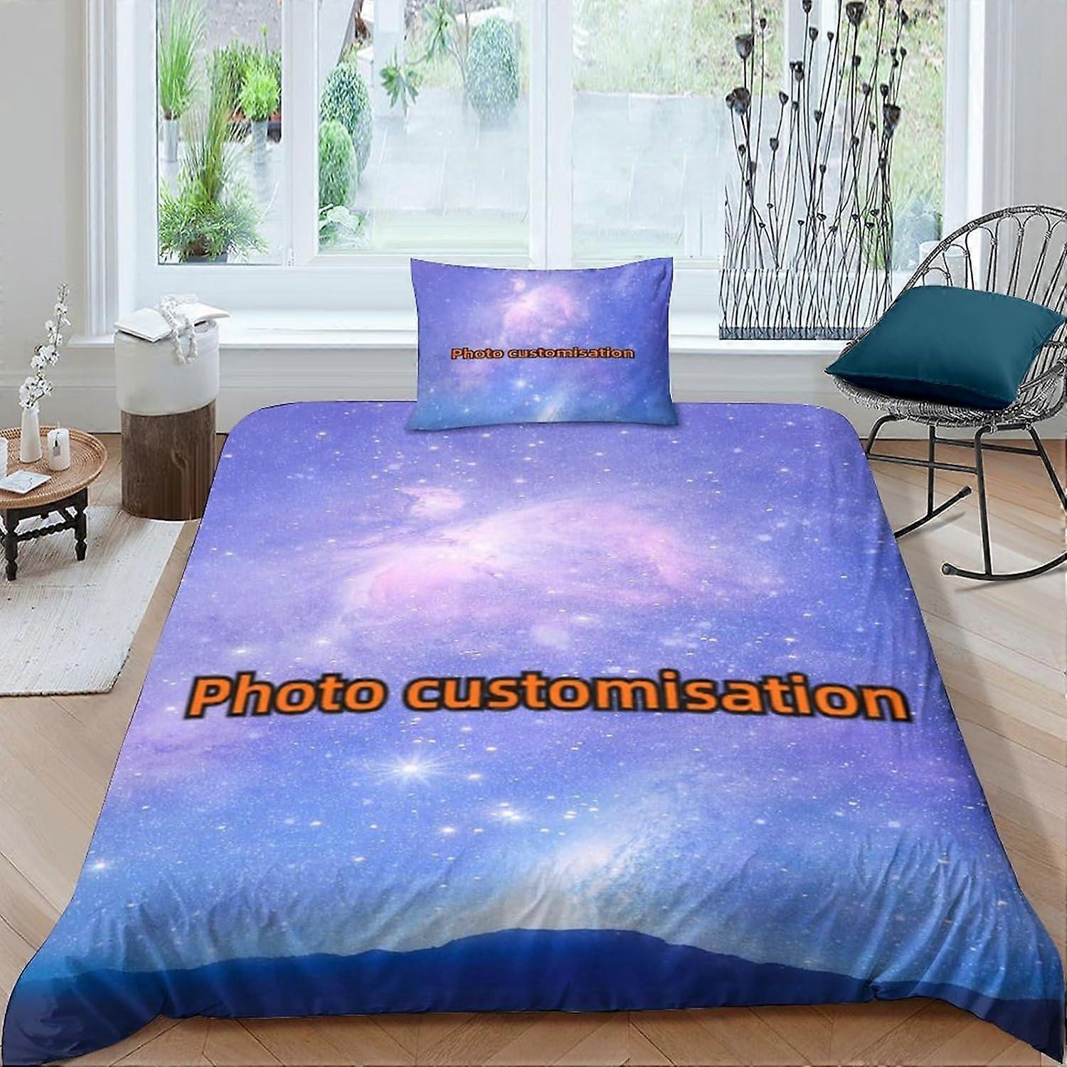 Photo Customization D-Print Bedding Set Bedding Set DIY Customization Duvet Cover Sets Microfiber Comforter Sets -Soft and Comfortable Hous