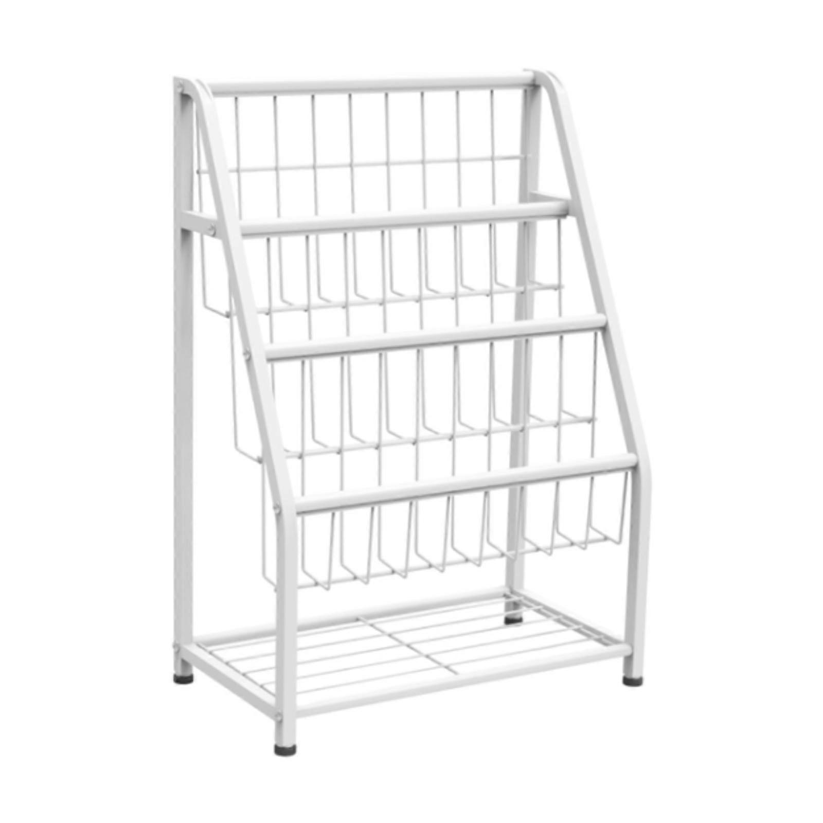 رف كتب أطفال خزانة كتب معدنية متينة لمجلات كتب رسم الكتب المصورة 4 طبقة