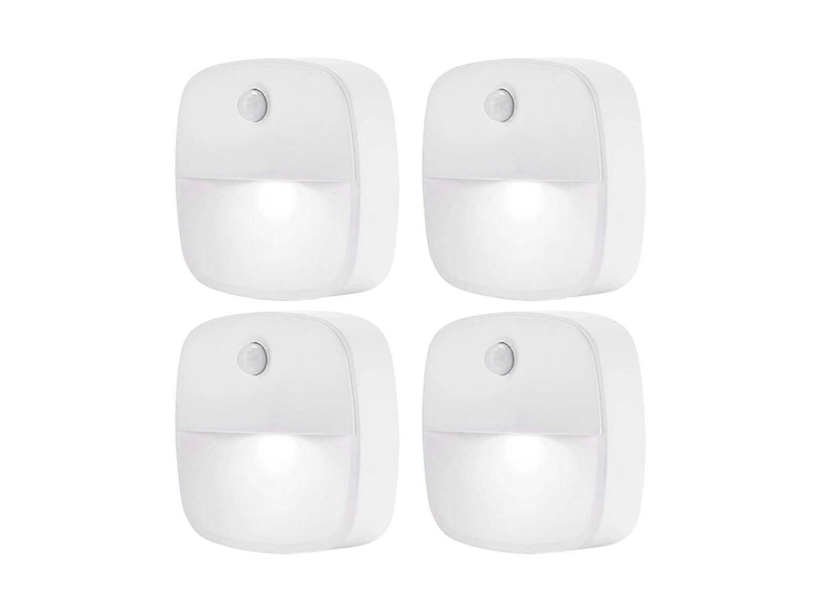 4PCS LED Motion Sensor Light Under Cabinet Light Wardrobe Lamp Stair Light White