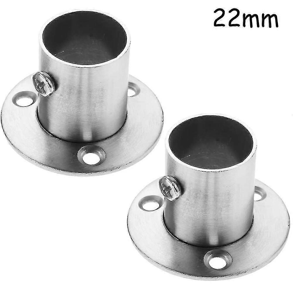 2 X Stainless Steel Pipe Flange Socket Rod Holder Bracket Bracket