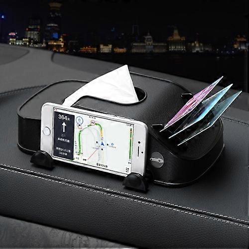 Three-in-one Car Drawer Card Slot Car Phone Navigation Bracket Multifunctional Car Tissue Bag