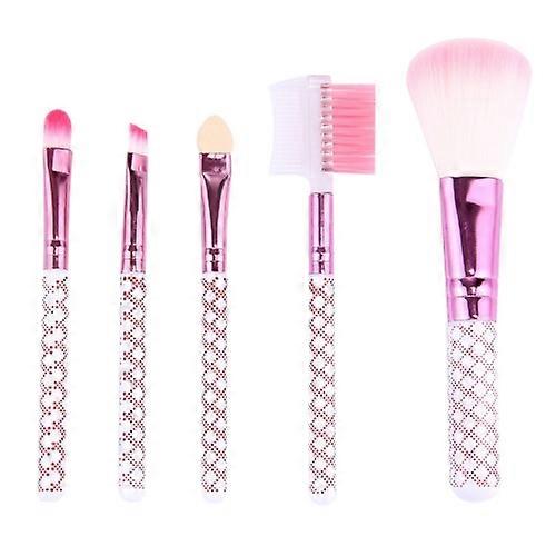 5 in 1 Pink Stripes Pattern Professional Makeup Tool Kit