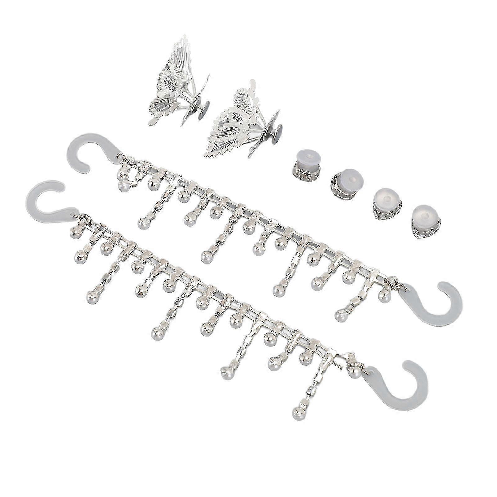 Lot de 8 breloques pour chaussures, boucle papillon, boucle cœur, boucle ronde, chaîne décorative pour chaussures