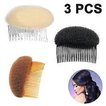 3 Pieces Sponge Hair Shaper Comb Hair Increase Styling Bangs Pad Hairdresser Hairdressing Tool Comb