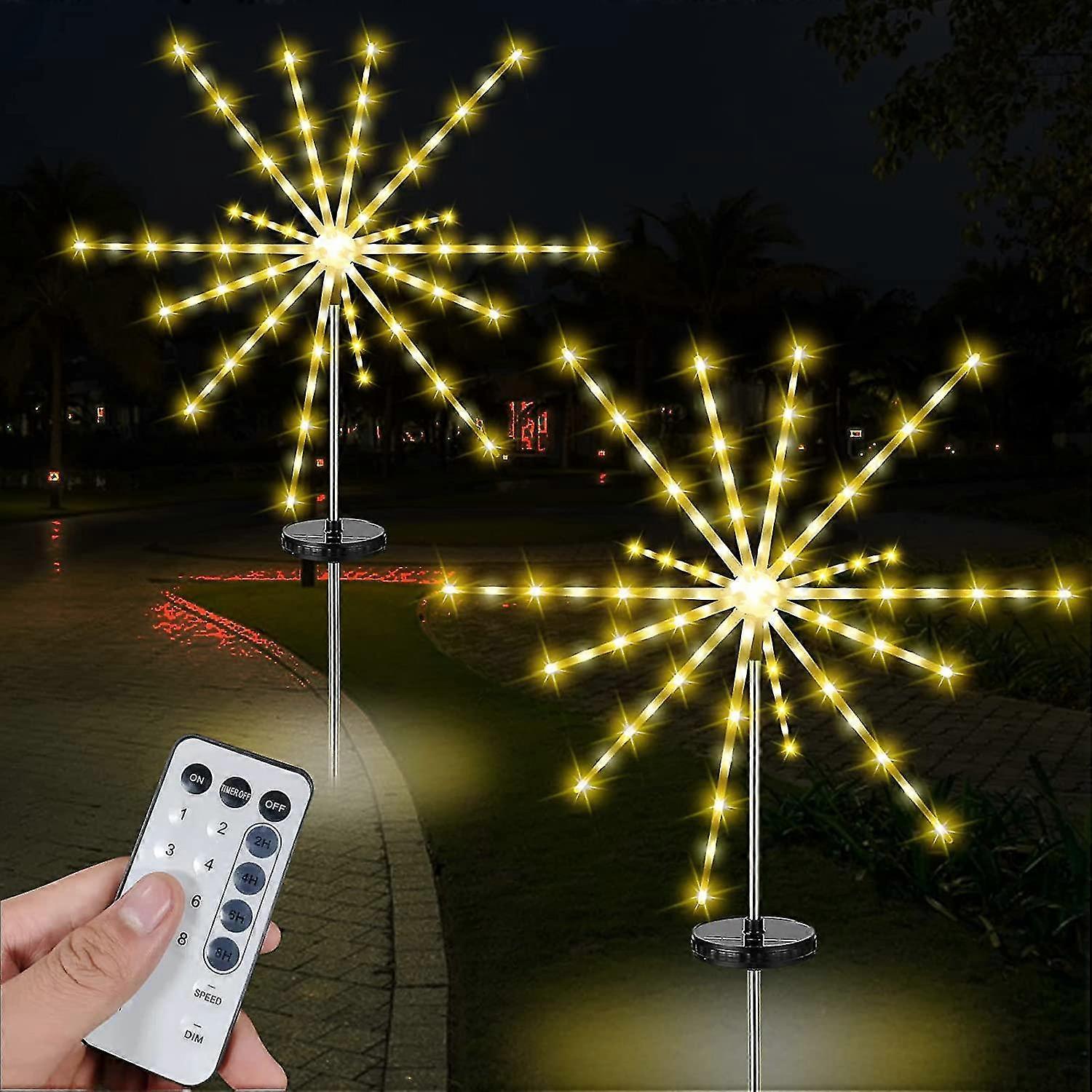 2 Pcs 112 Led Solar Firework Lights