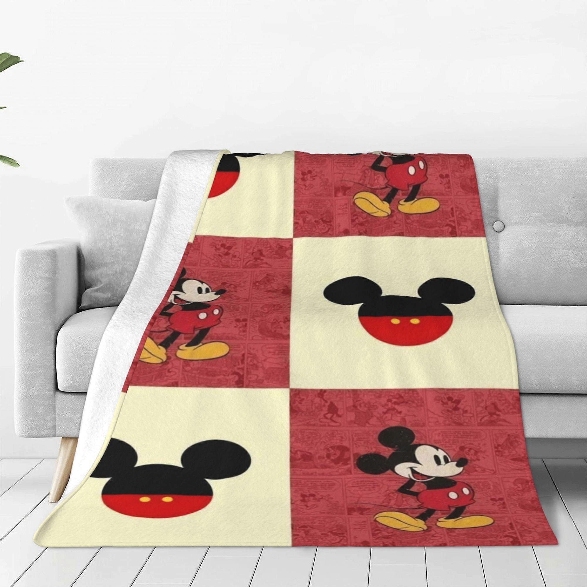Mickey Mouse Throw Blanket Soft Plush Travel Blanket For Bedroom Living Room Couch Office All Season Gift For Women Men Girls Boys