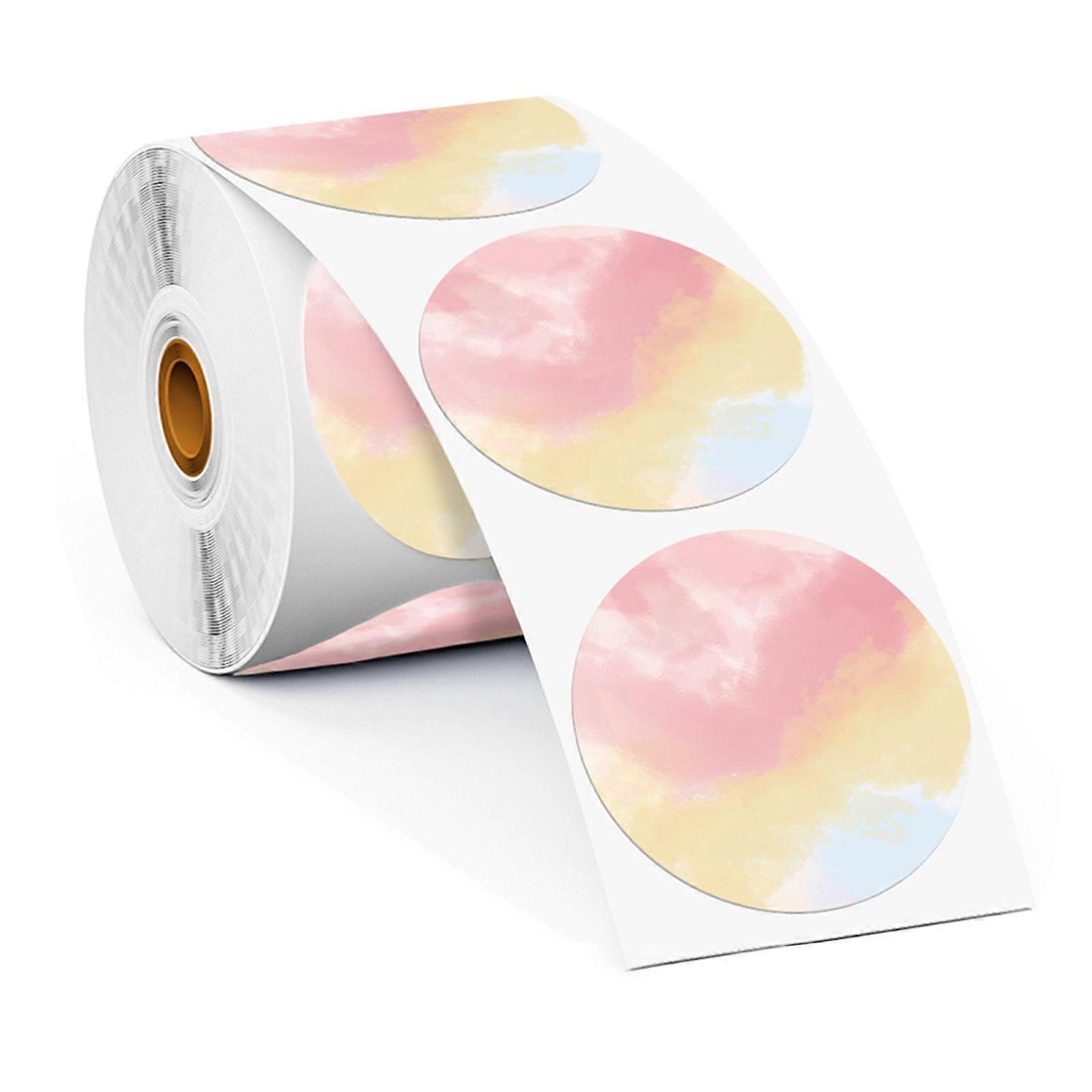 Round Thermal Label Self-Adhesive Strong Stickiness Water Resistant Oil-Proof DIY Widely Used Thermal Sticker Labels