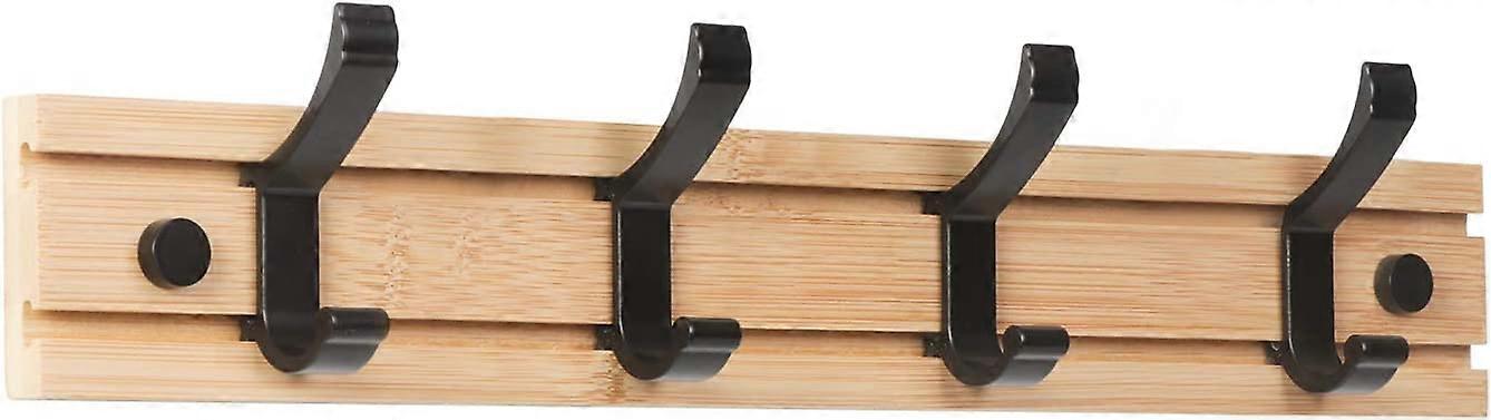 Wall Mounted Coat Rack with 4 Movable Hooks, Coat Hooks Wall Hook