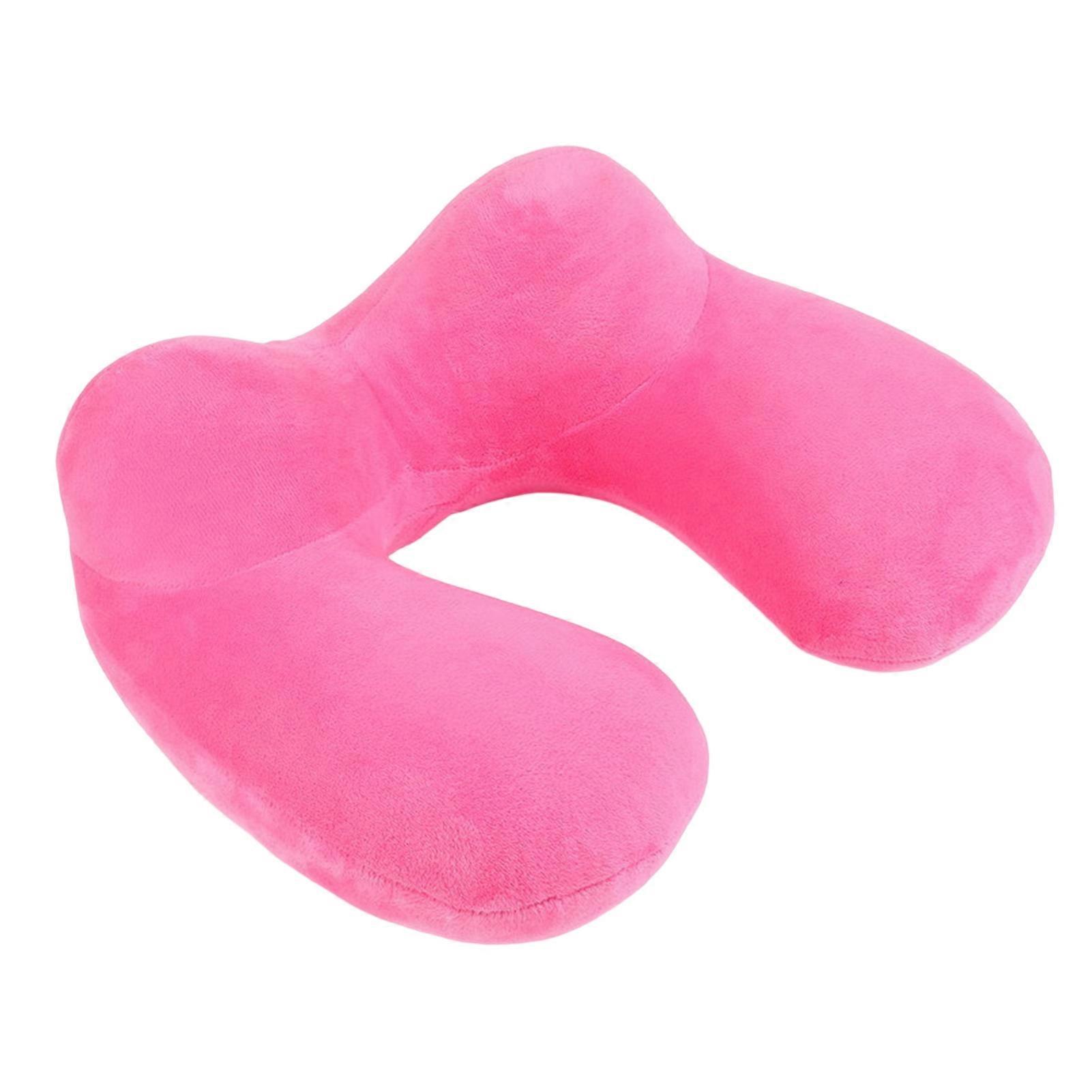 Inflatable Pillow U Shape Hump Design Extended Collar Highly Elastic No Strangulation Fit Cervical Spine Travel Pillow Office Accessory KAESI