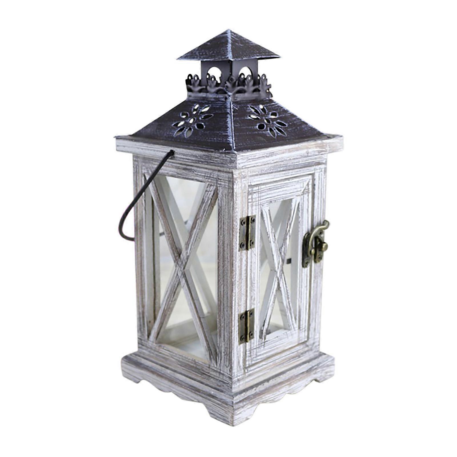Holiday Ornaments Wooden Lantern Candle Soft Decoration Tabletop Features_c24072869