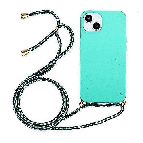 Compatible with Iphone 15 Wheat Straw Material + Tpu Mobile Phone Case With Lanyard