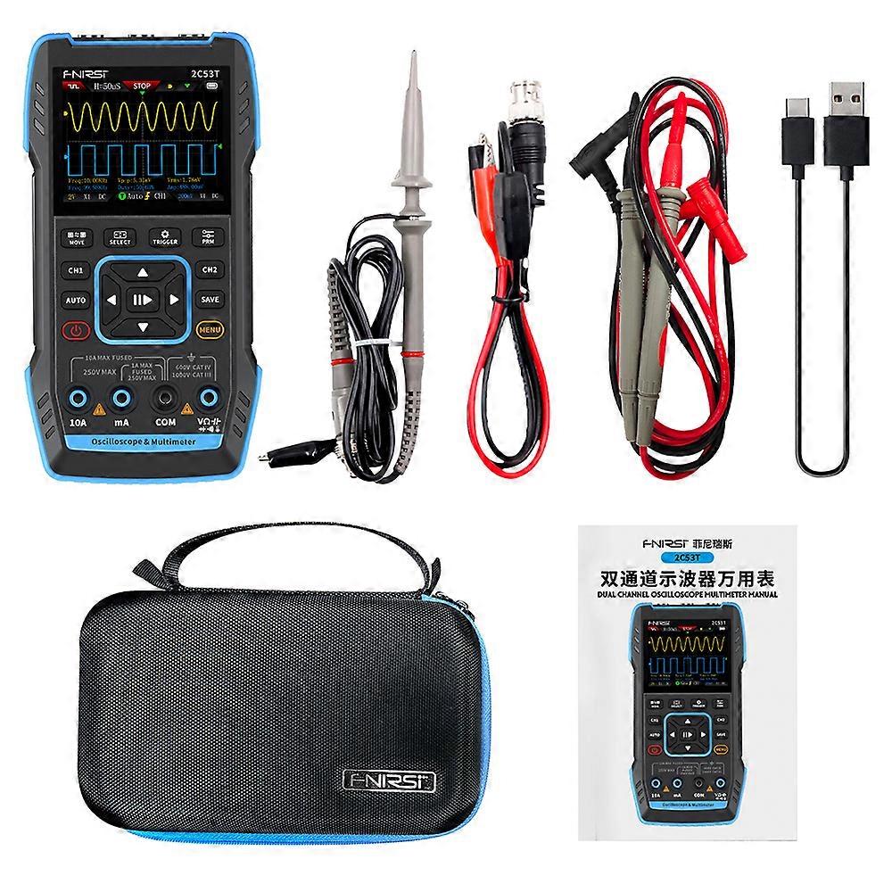Fnirsi 2C53T Dual Channel Digital Oscilloscope Multimeter Signal Generator 3 in1