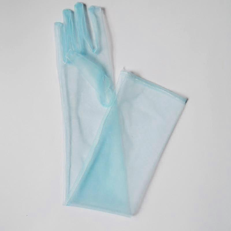 Sheer Tulle Ultra Thin Elbow Long Lace Gloves