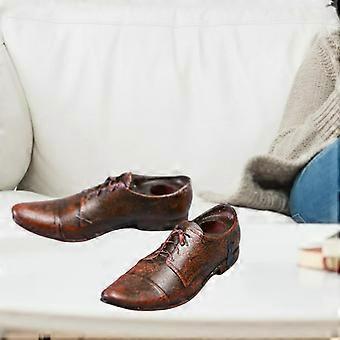 1 Pair of 1/12 Scale Men Leather Shoes Model for Doll Toys Fashionable Soldier Action Figure Accessories - Black A, 3cm