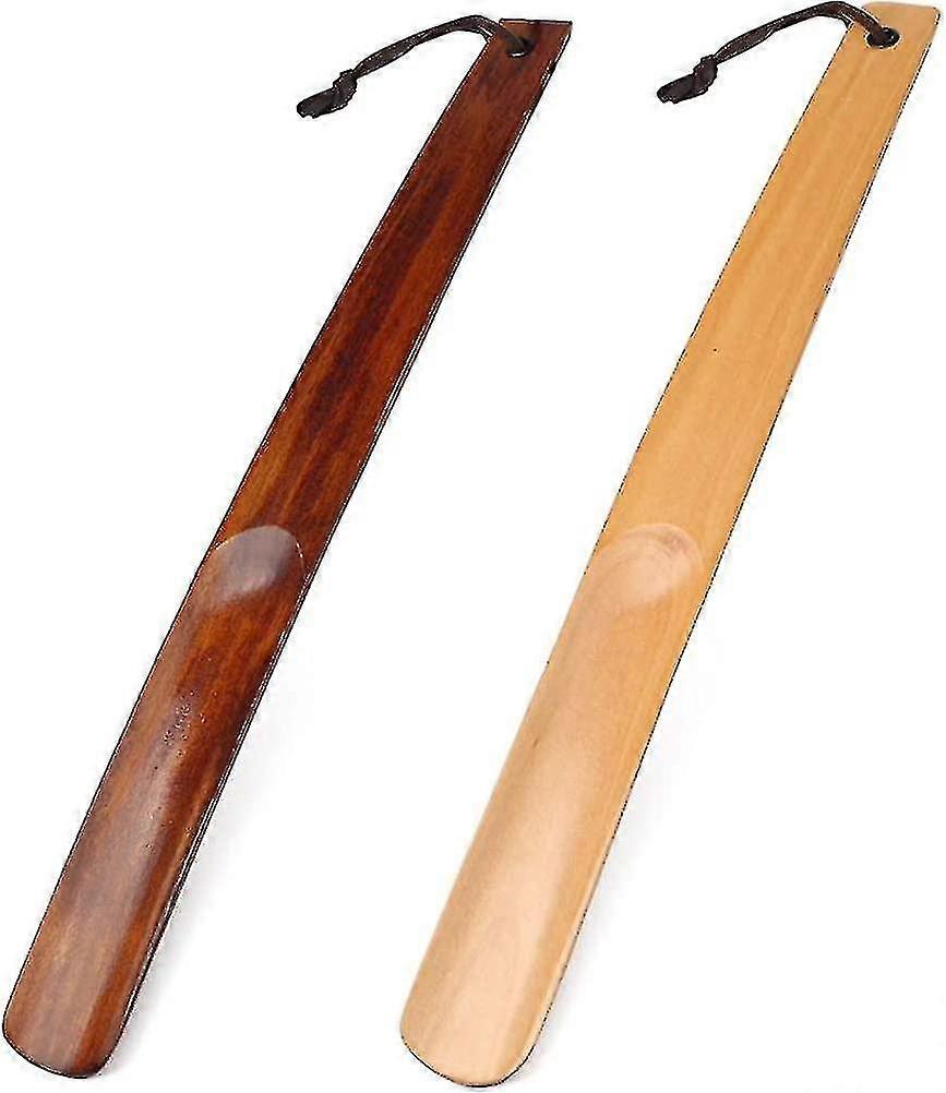 2 Pcslong κέρατο παπουτσιών, 38cm επαγγελματικό ξύλινο μακρύ στήριγμα παπουτσιών άνετο δώρο ανύψωσης παπουτσιών