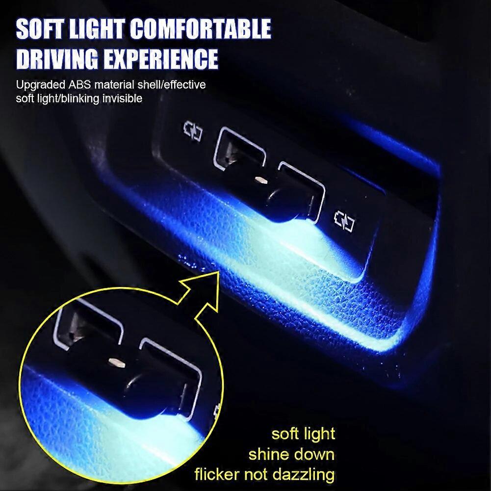 Car Mini USB Car Light LED Ambient Light Color Changing Atmosphere Light Decorative Lamp Six Color Emergency Night Light