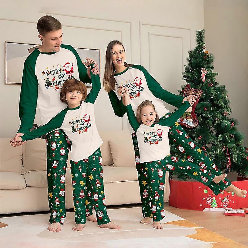 2024 Jul Matchande Pyjamas Familjekläder Lapptäcke Set Vuxen Far Mor Barn Baby Sovkläder Titta Pyjamas Hundkläder