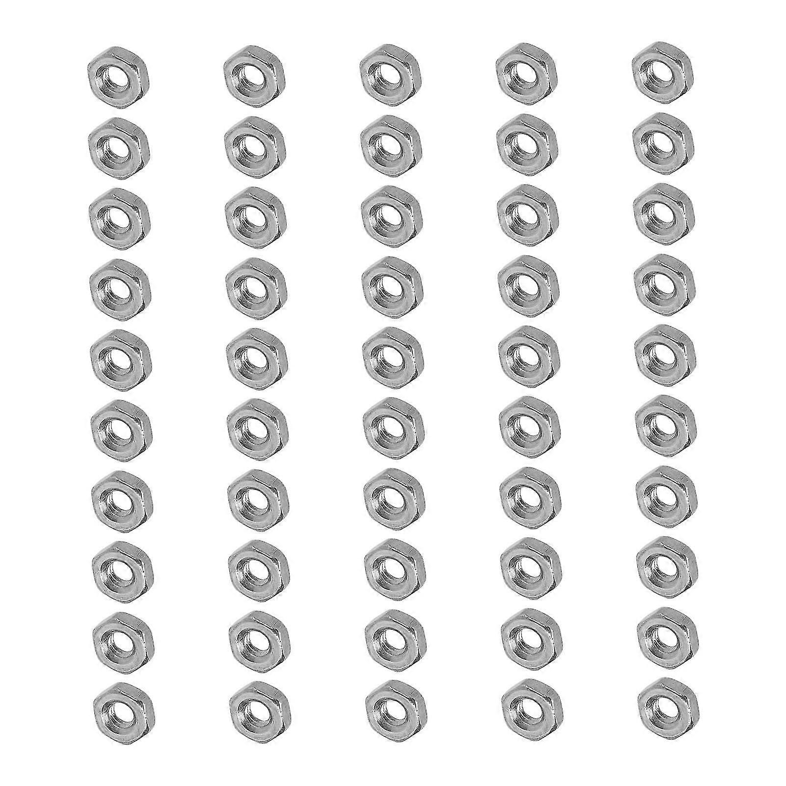 50Pcs M3 A2-70 Kit d’assortiment d’écrous hexagonaux en acier inoxydable pour machines industrielles