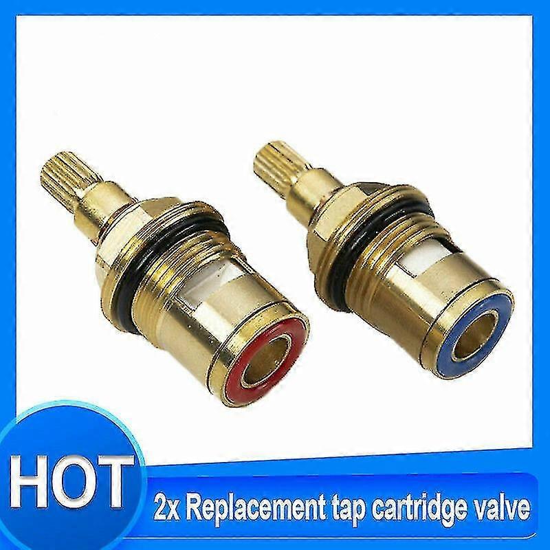 Laiqiankua 2pcs Kitchen Ceramic Tap Cartridge Valve Disc Insert Quarter Turn 1/2" 20teeth