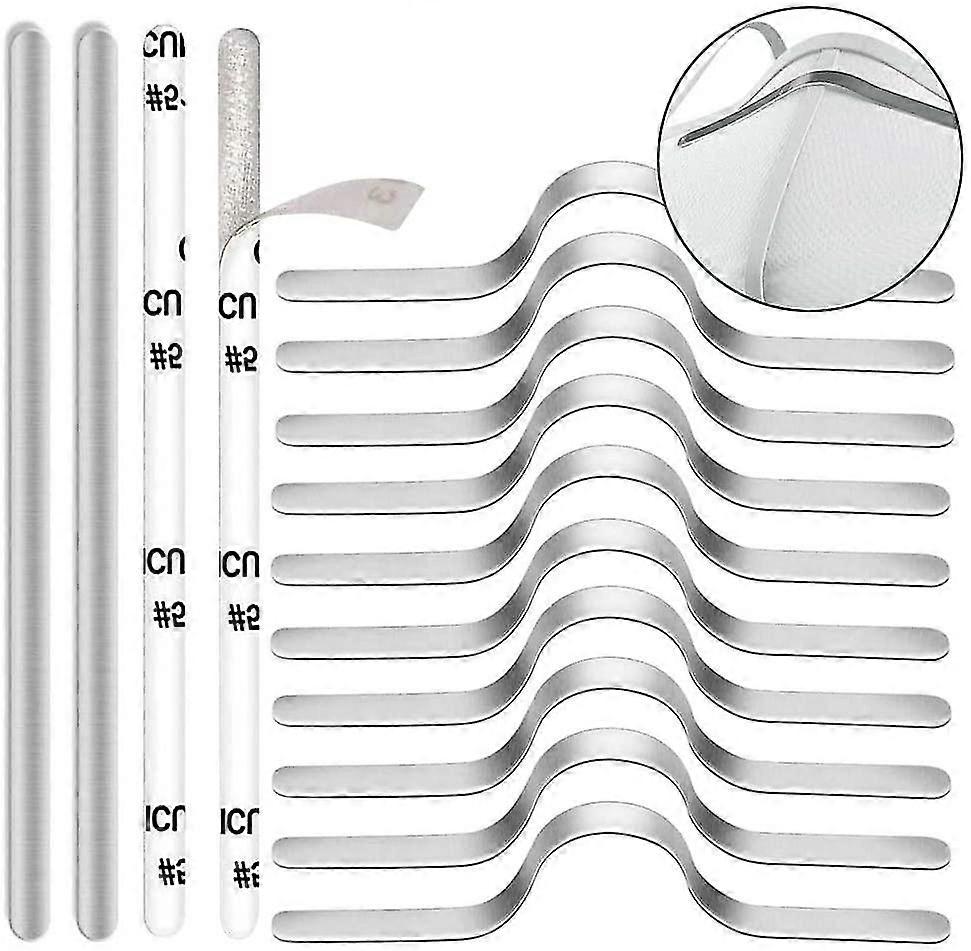 سلك مشبك الأنف لأقنعة الوجه ، الألومنيوم ، مشبك الأنف ذاتي اللصق (100 قطعة ، فضي)