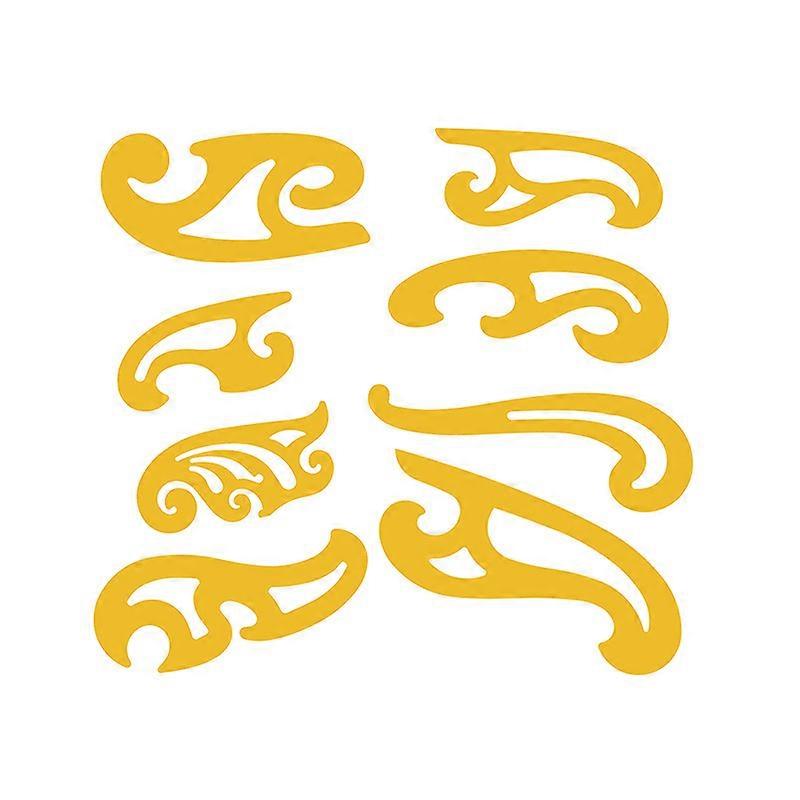 フレンチカーブセットテンプレート定規セット縫製用描画テンプレートツール ゴールデンロッド(8pcs-1set)