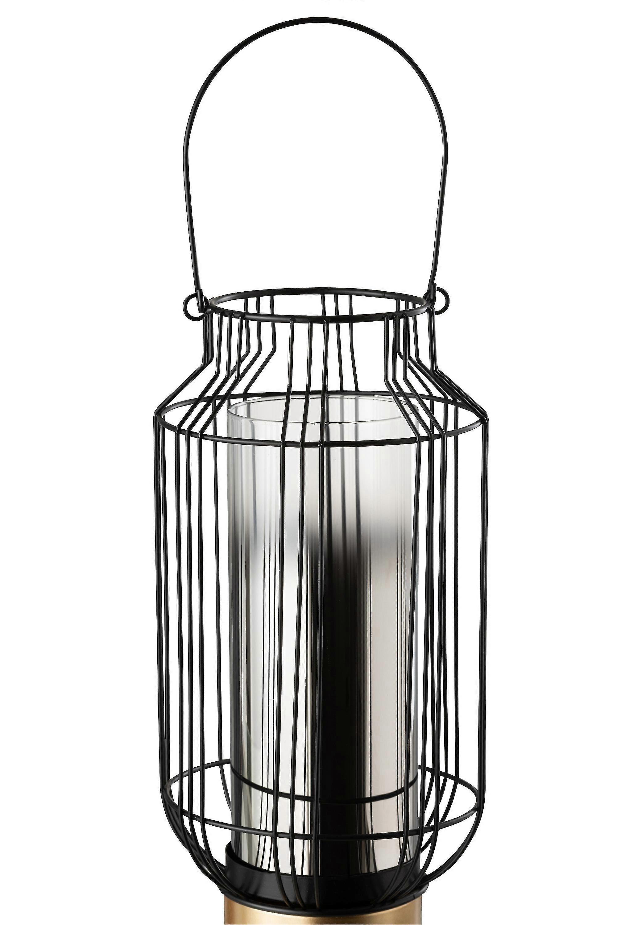 J-Line Lantern Verre Métal Noir