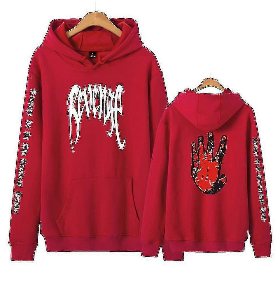 Xxxtentacion Unisex Loose Felpa Con Cappuccio Da Uomo E Da Donna Camicie Commemorative Nero Bianco Durevole Rosso 4XL