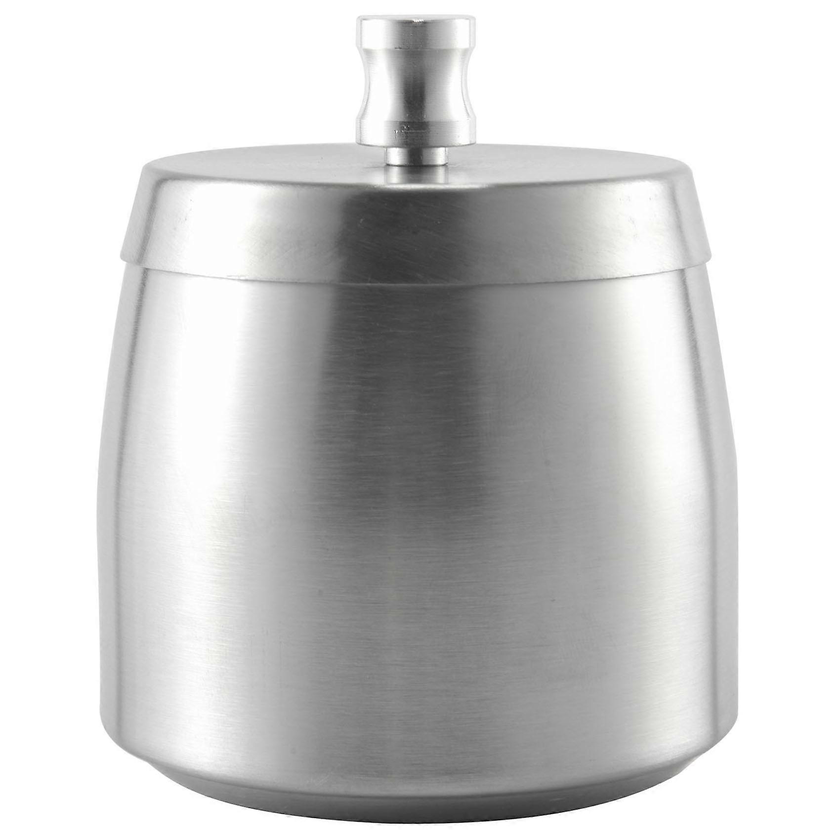 Ashtray Stainless Steel with Lid Heavy Ashtray Storm-Wind Non-Slip Base for Outside and Inside Silver