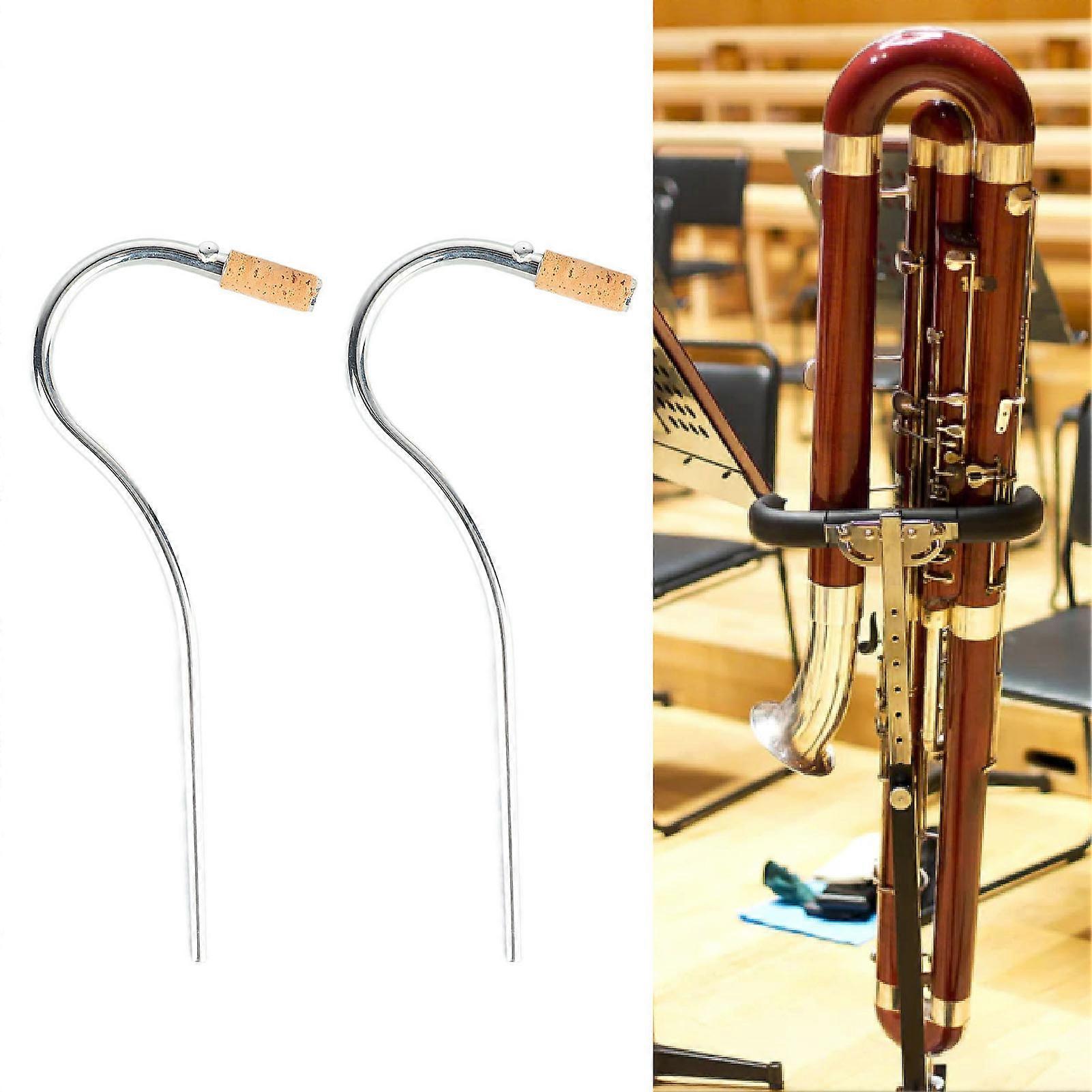 2PCS bocchini per fagotto manico curvo placcato argento con giunto in sughero parti di strumenti a fiato