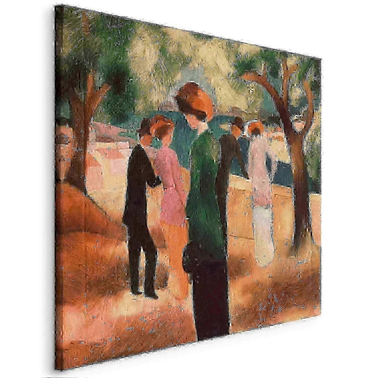 Impression sur toile - Dame en veste verte (August Macke)