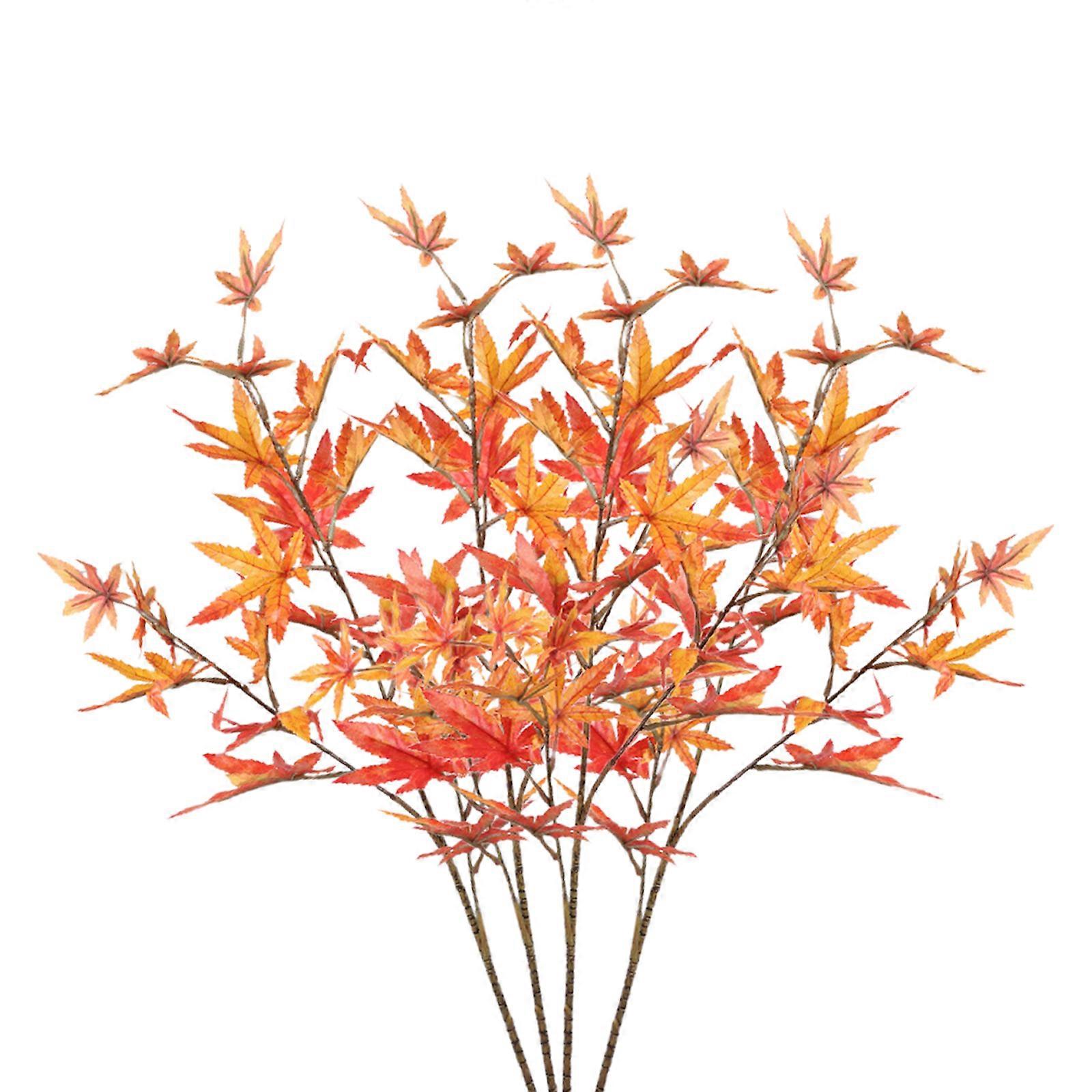 Artificial Maple Leaves Autumn Branches Leaf Stem Artificial Flower Retro Home Hotel Table Decoration,100% New