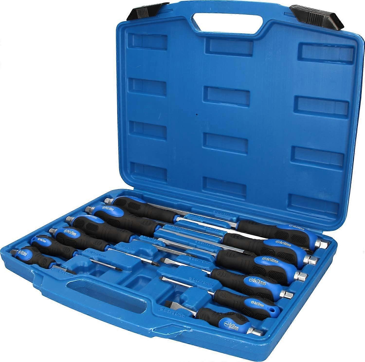 034012 Screwdriver set with impact bit, 12 pcs, flat, PH Phillips [Powered by KS TOOLS]