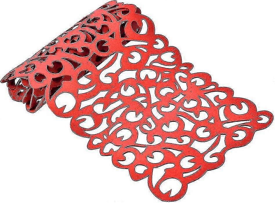 Felt Table Runner Openwork Floral Design Table Mats Hollow Flower Felt Plac