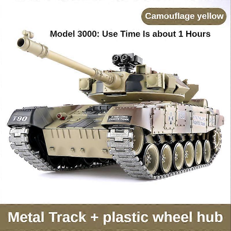 Redkid 1/20 RC Tank 2.4G Metal Track Peut lancer Bombe à eau Télécommande Chariot russe T90 Modèle G