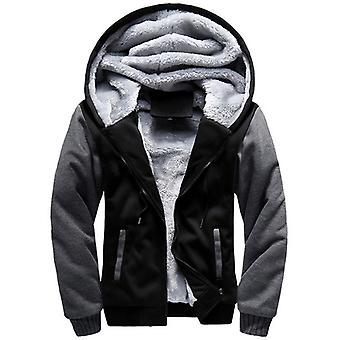 menn vinter fleece varm frakk hette hette opp jakke spleising outwear topper