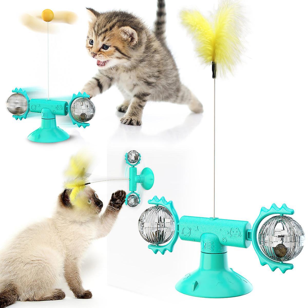 Wheel Windmill Feather Cat Toy
