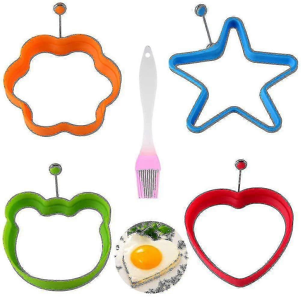 4 Pcs Fried Egg Molds, Fried Egg Silicone Mold, Egg Ring, Creative Omelette Mold, Flower