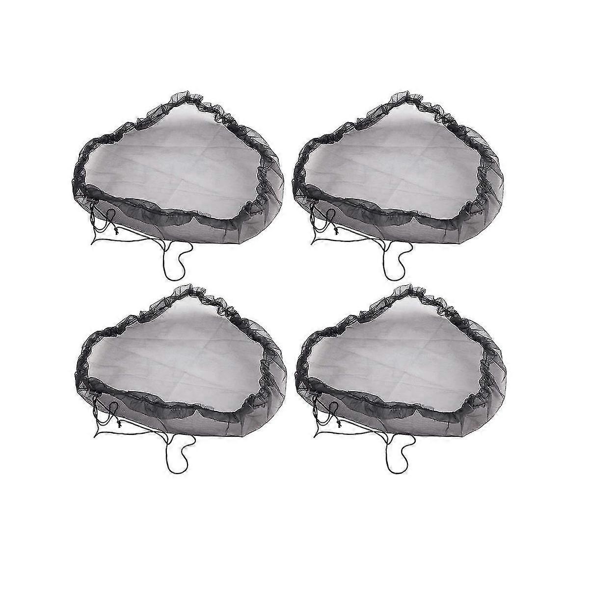 4 Pcs Mesh Cover For Rain Barrel - Rain Barrel Net Cover With Drawstring For Preventing Fallen Leav