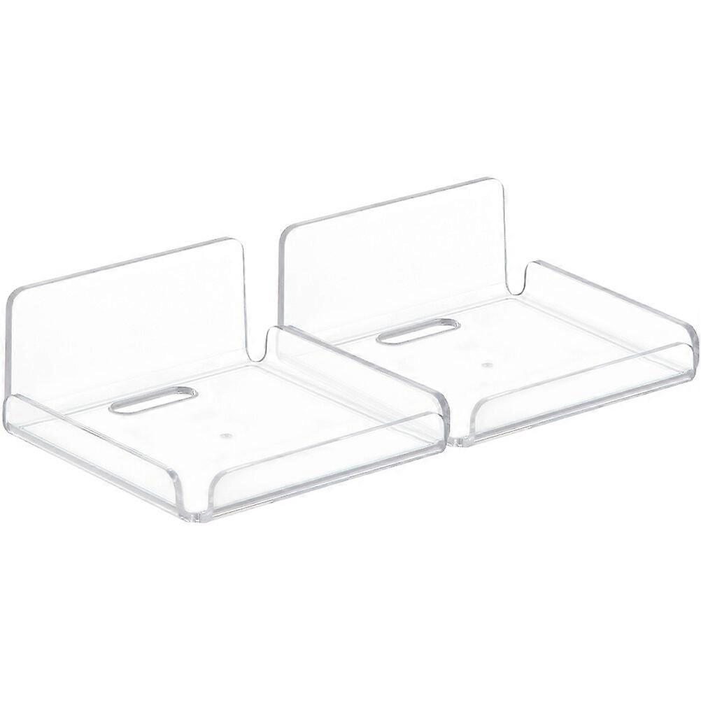 2pcs Small Wall Shelf Acrylic Router Wall Mount Rack Monitoring Camera Holder