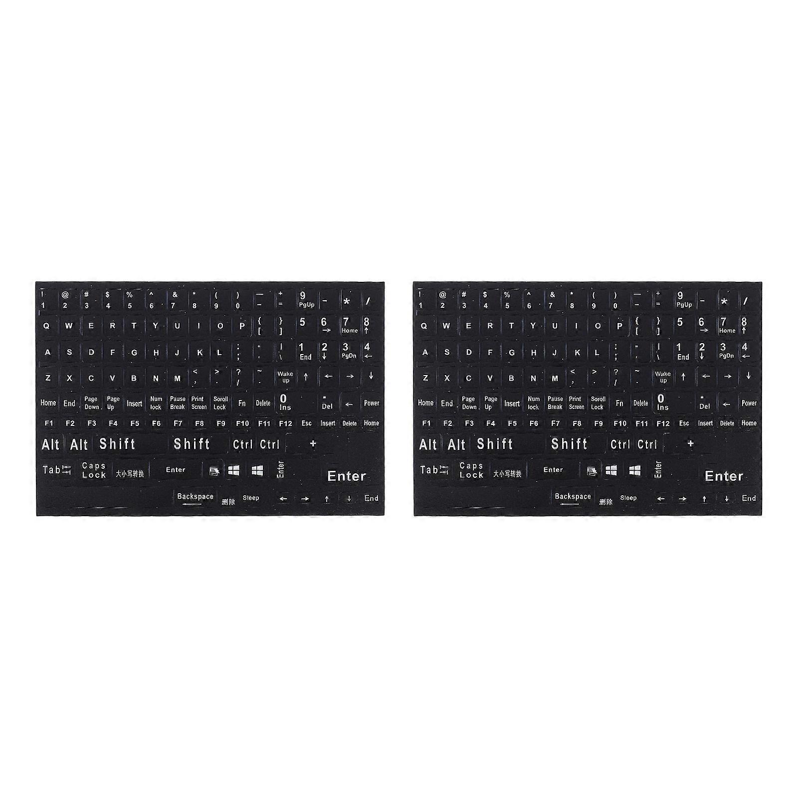 2 Sheets Computer Laptop Keyboard Stickers Notebook English Keyboard Stickers