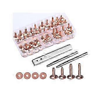 Copper Rivets and Burrs for Leather - Solid Brass Rust-proof Studs and Pure Copper Rivets